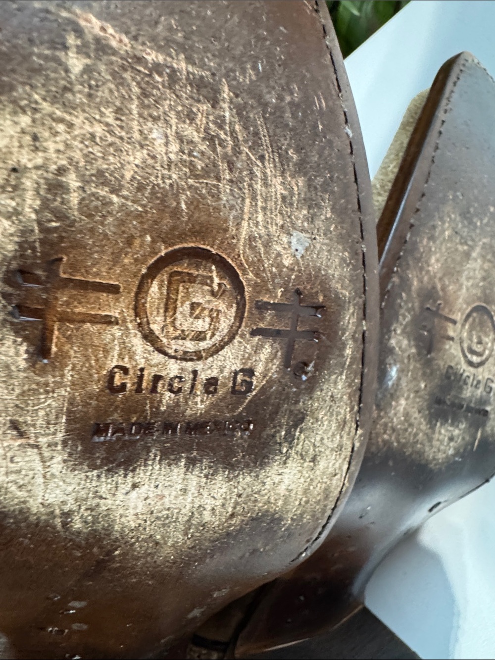 Circle G Distressed Tan Western Embroidered Cowboy Boots Made in Mexico - Picture 7 of 14
